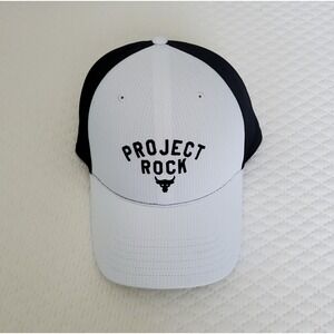 Under Armour Project Rock Trucker Snapback Hat White Black Size OSFM 1369815 100
